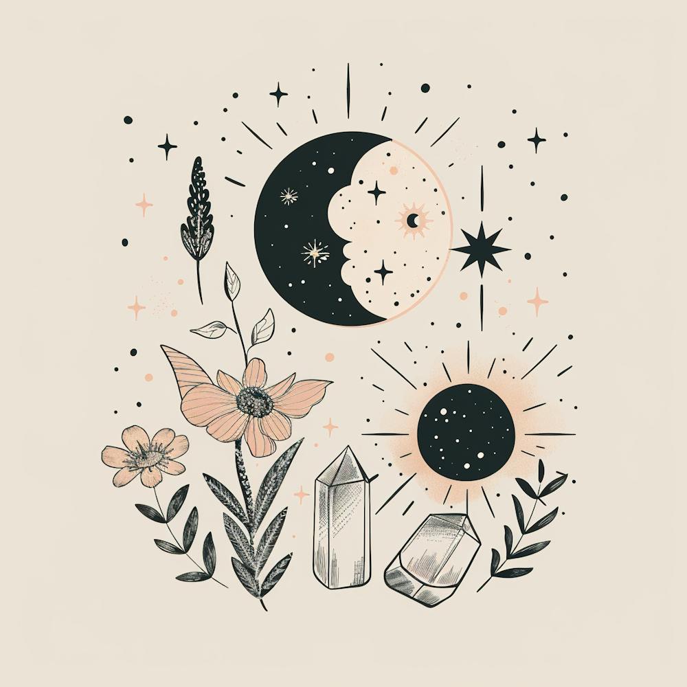 Minimalist Boho Celestial Moon 4