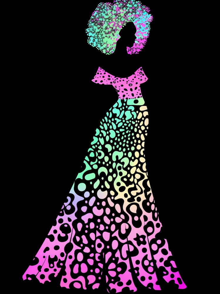 Afro Woman In Leopard Dress
