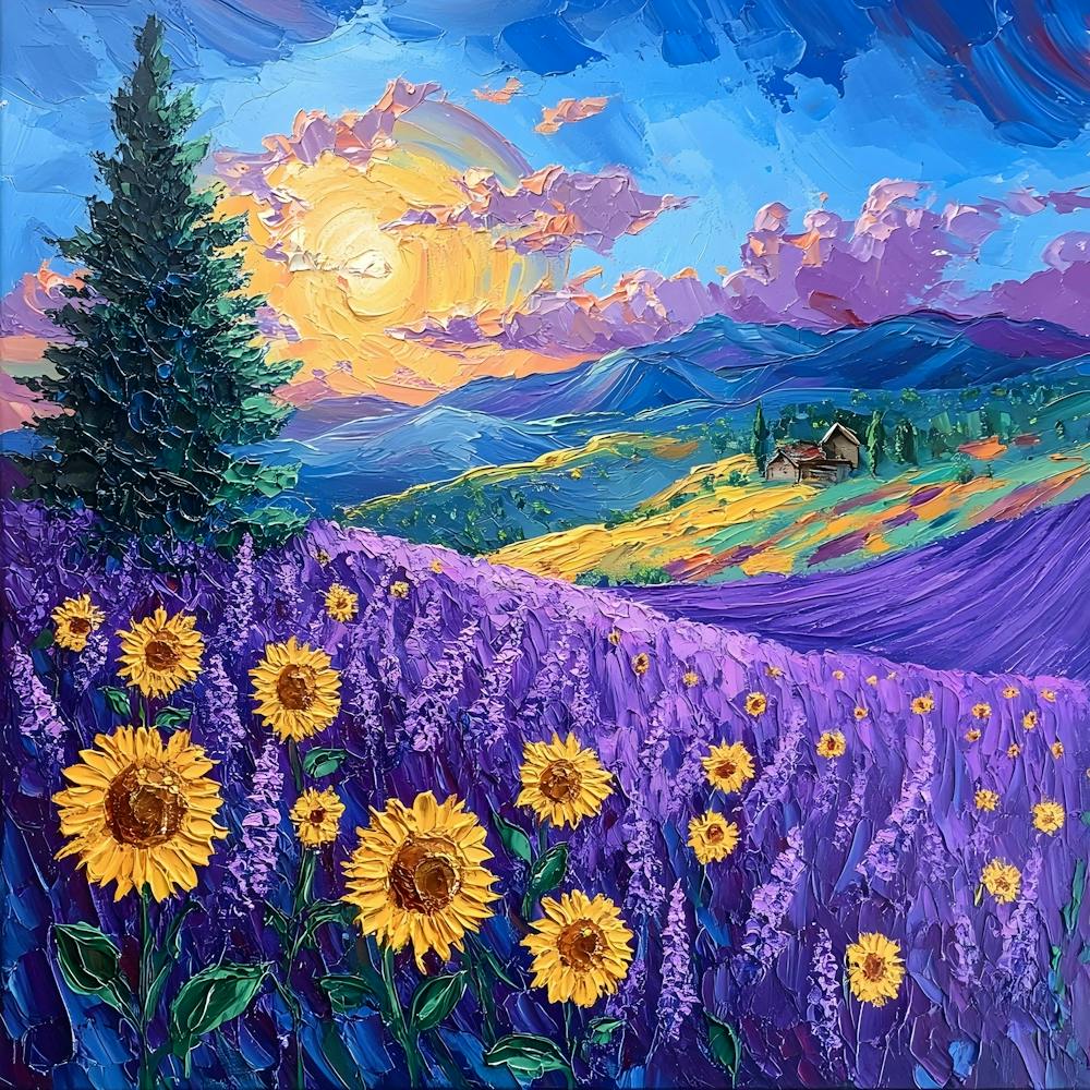 Lavender And Sunflowers 4