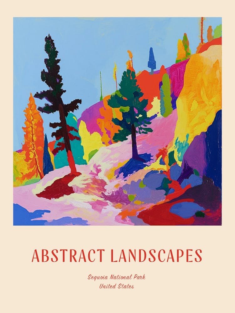 Colourful Abstract Sequoia National Park Usa 4 Poster
