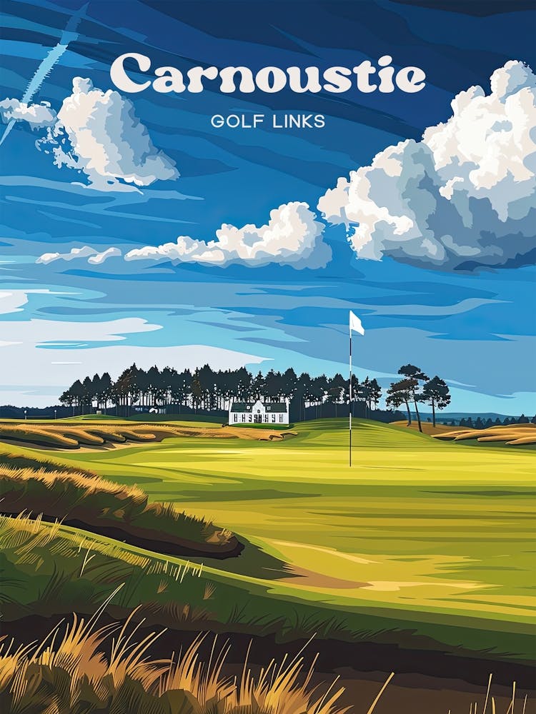 Carnoustie Golf Links Open Championship Digital Travel Art