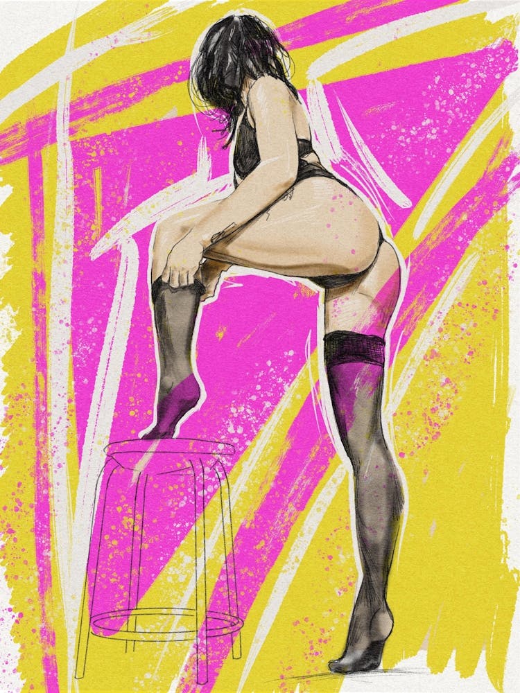 Sexy Girl On Stool