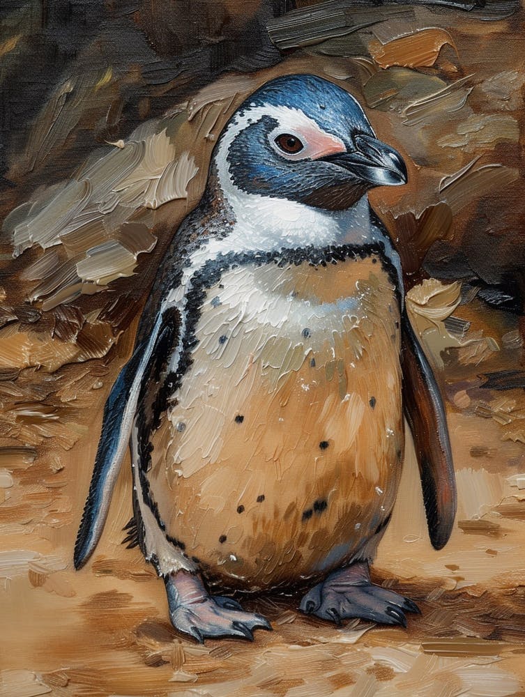 Adlie Penguin Kangaroo Island Penneshaw Oil Painting 2