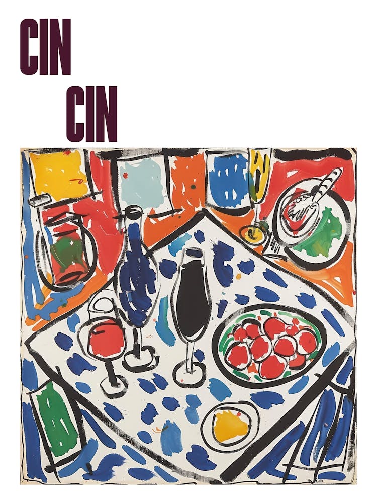 Cin Cin Poster Summer Wine Matisse Style 5