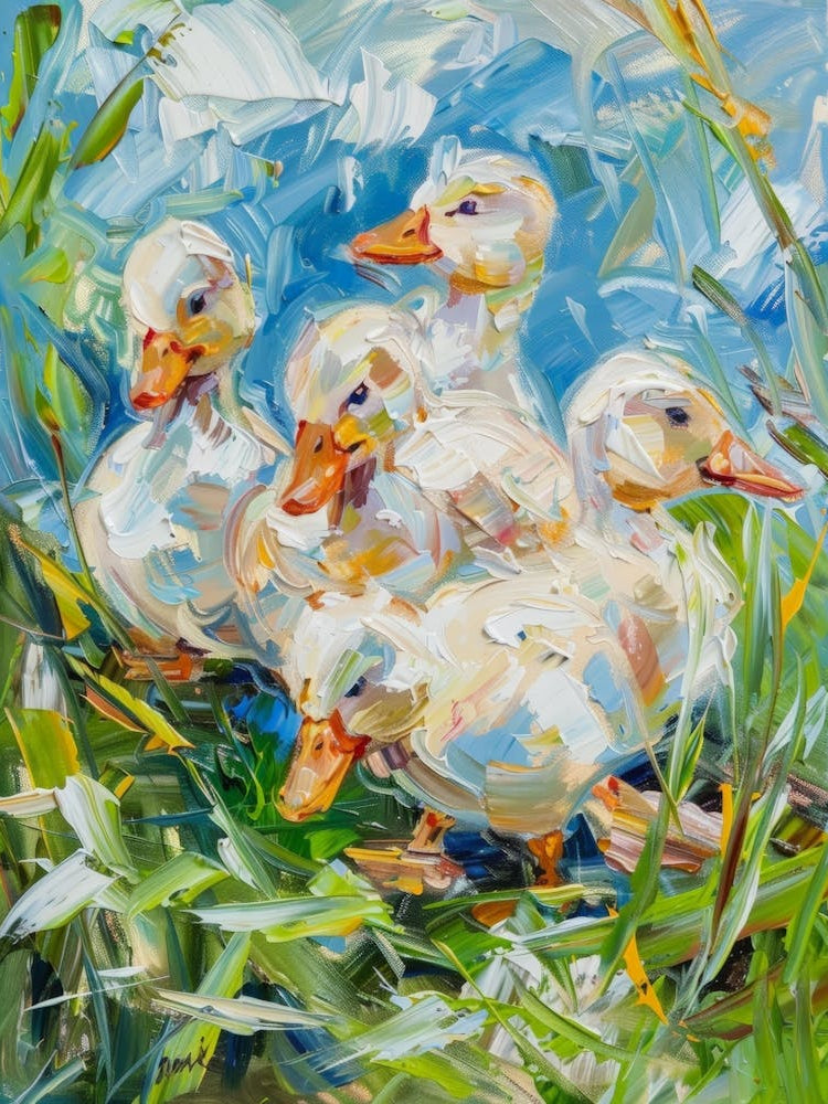 Ducks In The Grass