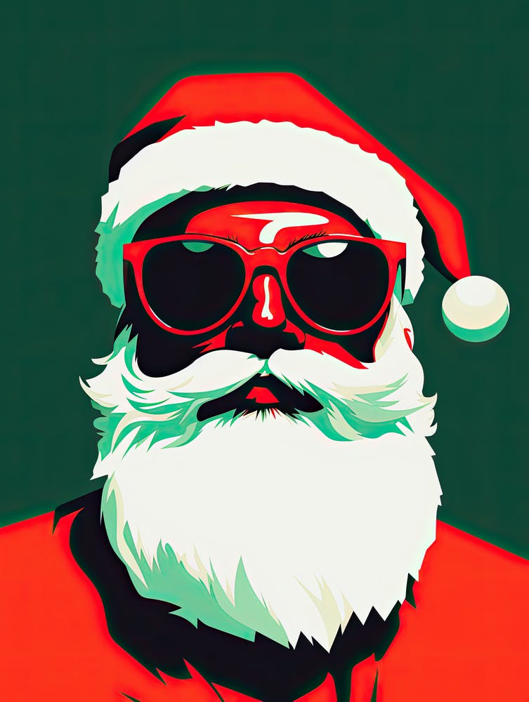 Santa Claus In Sunglasses, Pop Art 3