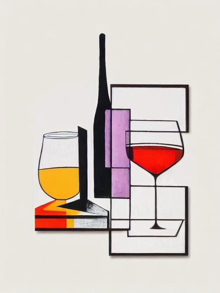 Golden Dream Picasso Line Drawing Cocktail Poster