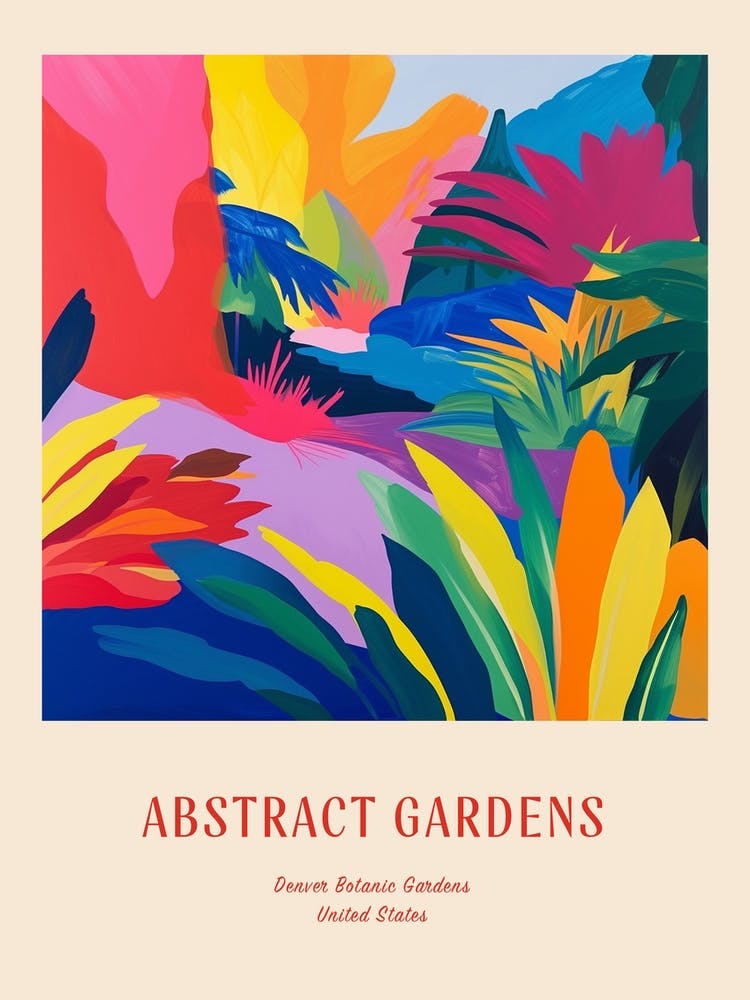 Colourful Gardens Denver Botanic Gardens Usa 2 Red Poster
