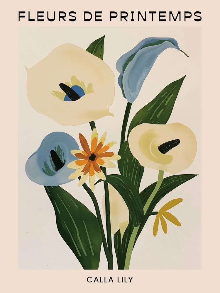 Spring Floral French Poster  Calla Lily 4