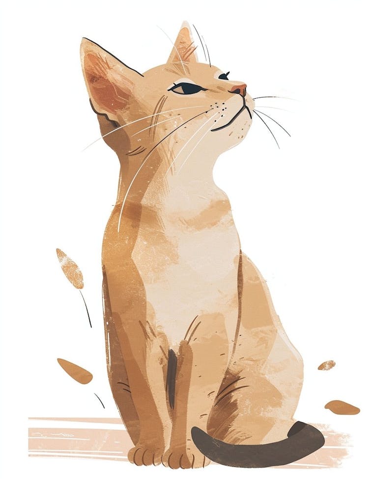 American Wirehair Cat Clipart Illustration 4