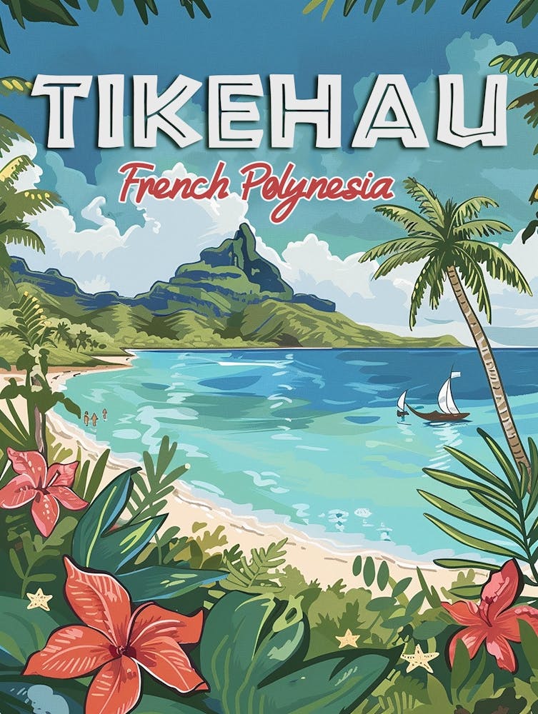 Tikehau: Where Pink Sands Meet Azure Waters Poster