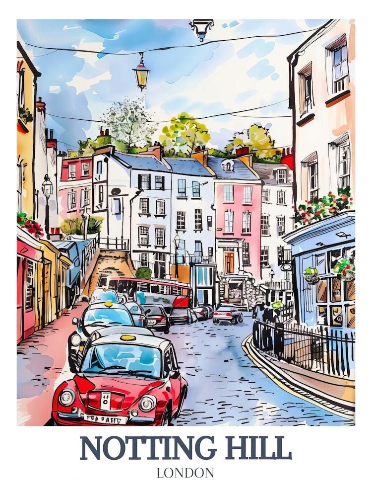 Impression Notting Hill Impression Portobello Road Affiche de Voyage Talbot Road Art Notting Hill Affiche Notting Hill Impression Notting Hill Londres