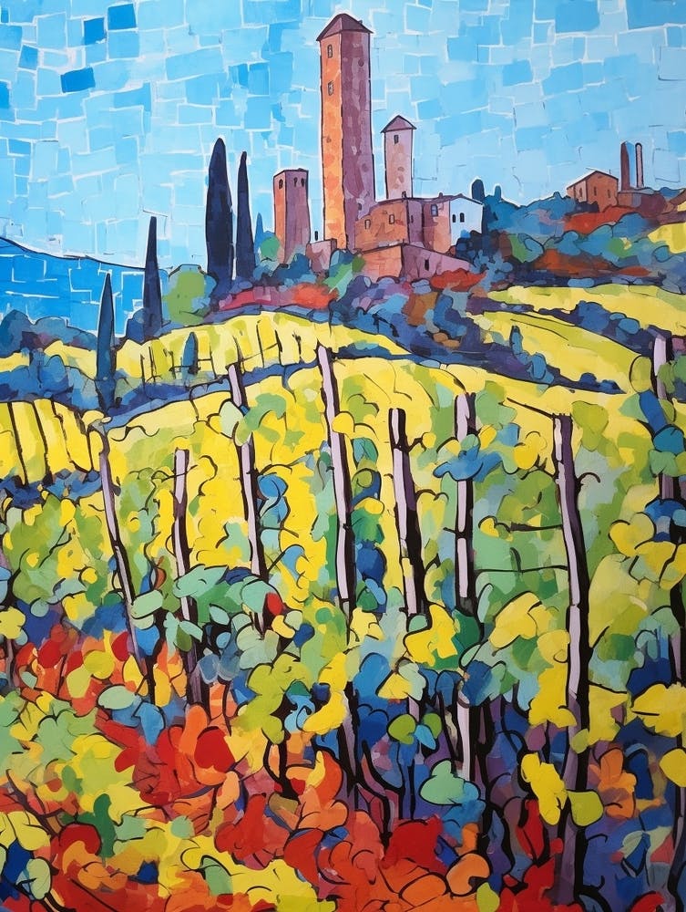 San Gimignano Italy 3 Fauvist Painting