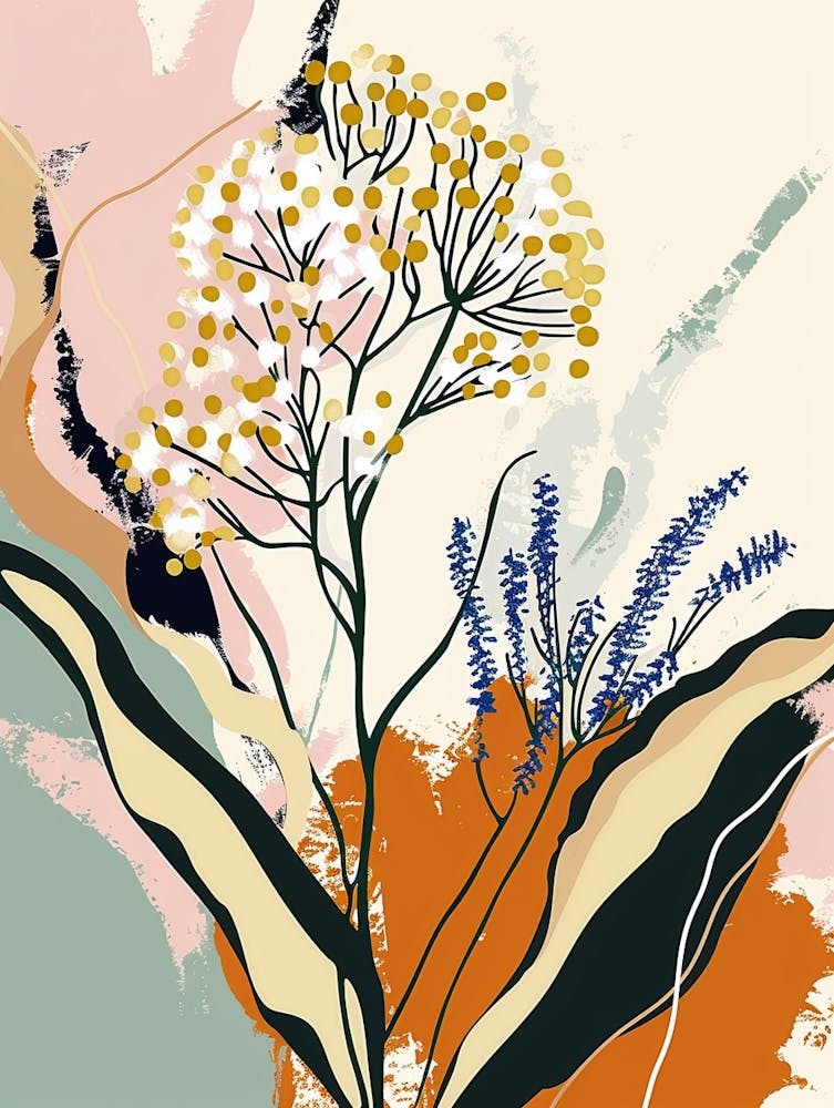 Colourful Flower Illustration Gypsophila 5