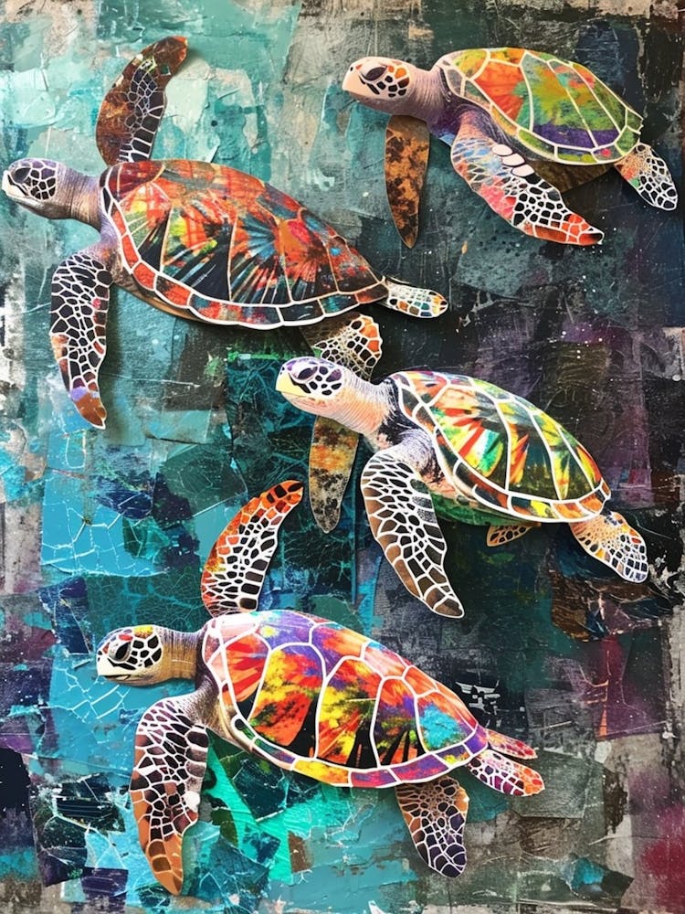 Kitsch Sea Turtle Collage 1