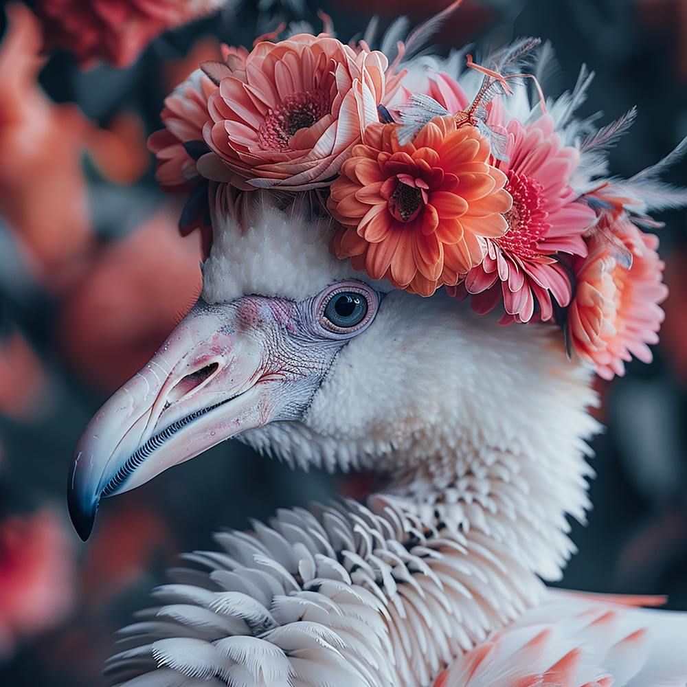 Vulture In Flower Crown
