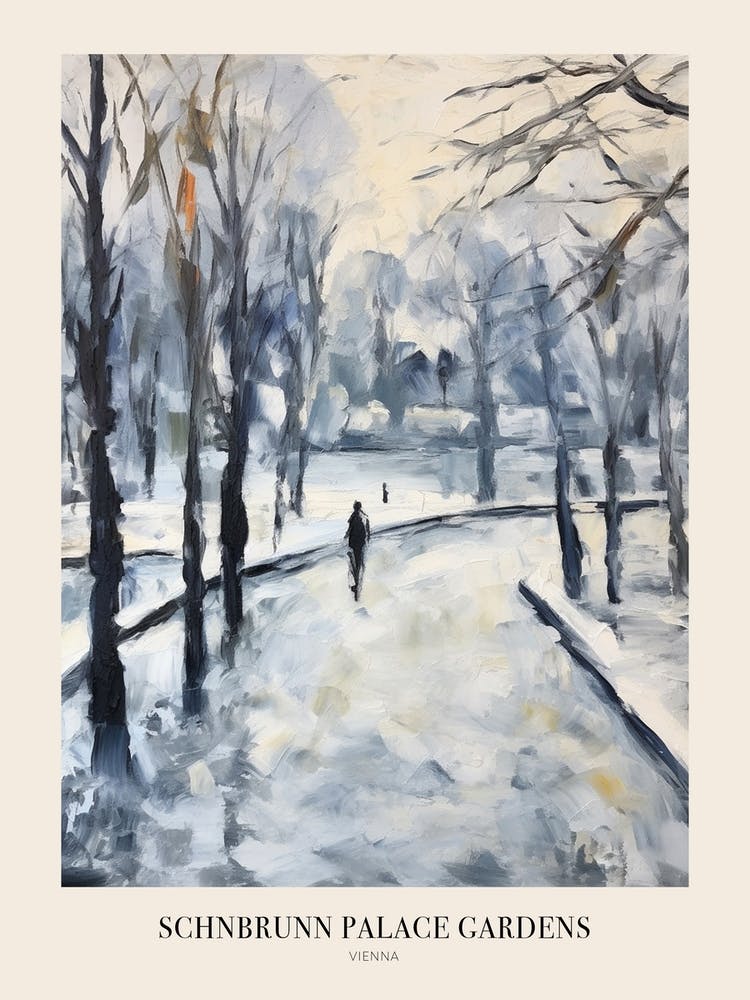Winter City Park Poster Schnbrunn Palace Gardens Vienna 4