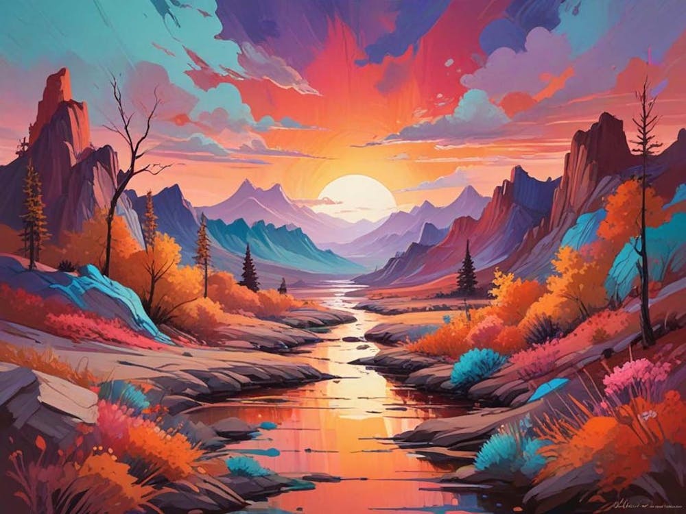 Sunset In The Mountains 2