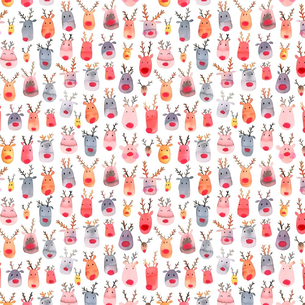 Cute Winter Reindeers Square