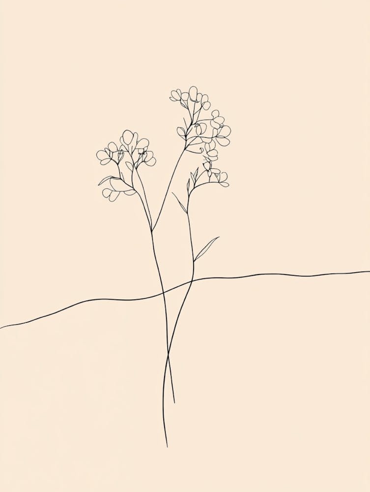 Line Drawing Of A Flower