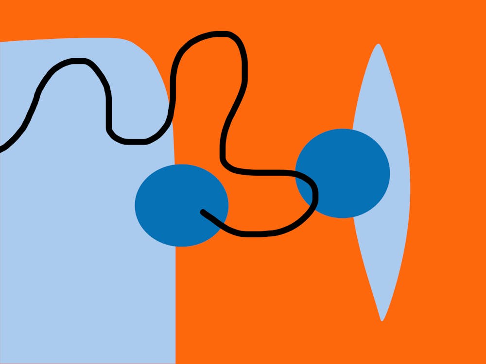 Vibrant Orange And Blue Abstract