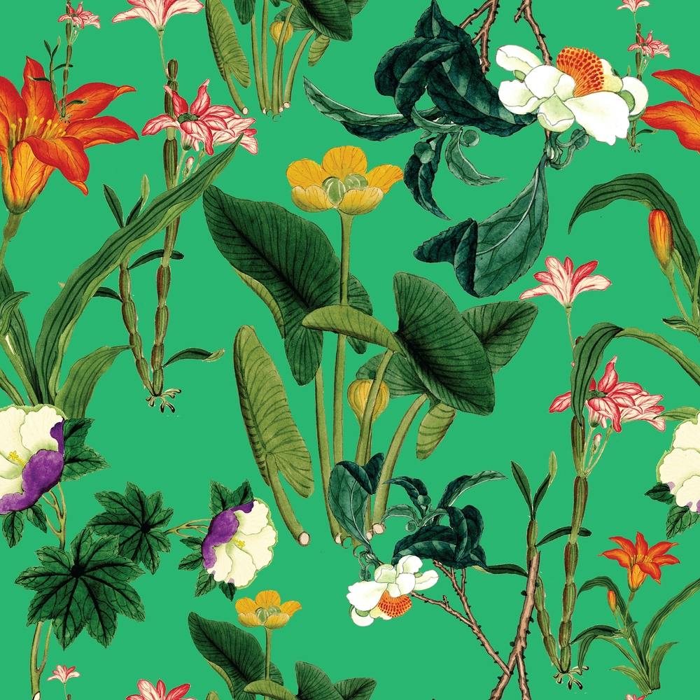 Vintage Floral Green