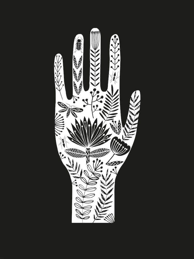 Folk Hand On Black