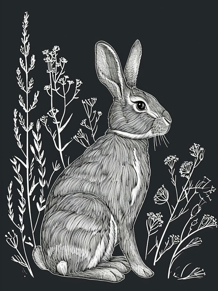 Argente Rabbit Minimalist Illustration 3