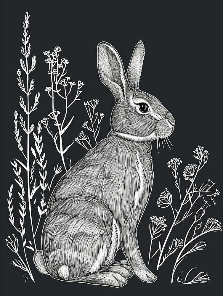 Argente Rabbit Minimalist Illustration 3