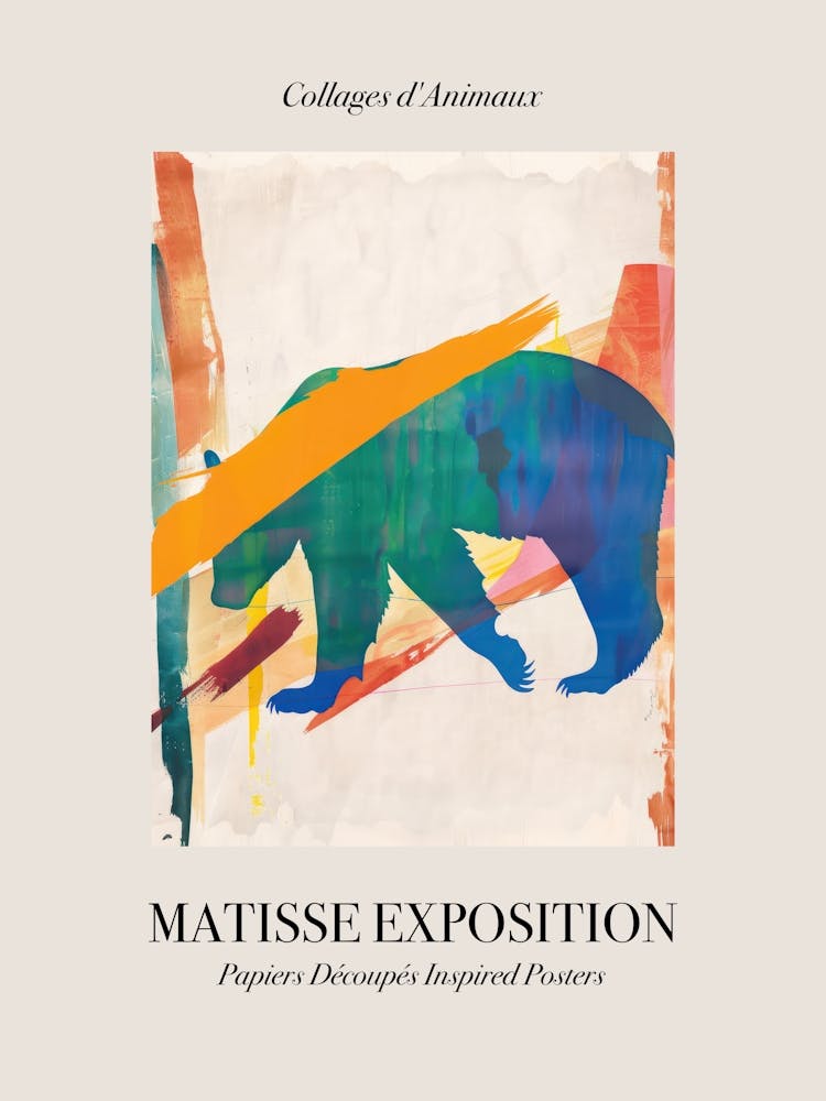 Bear 4 Matisse Inspired Exposition Animals Poster