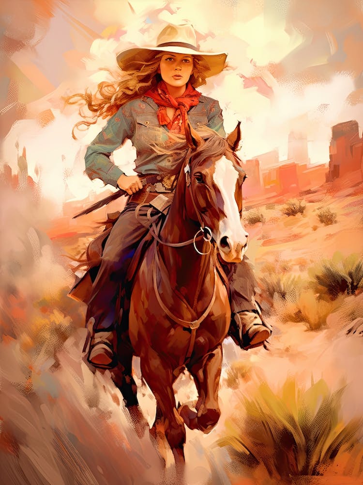 Cowgirl Impressionism Style 6