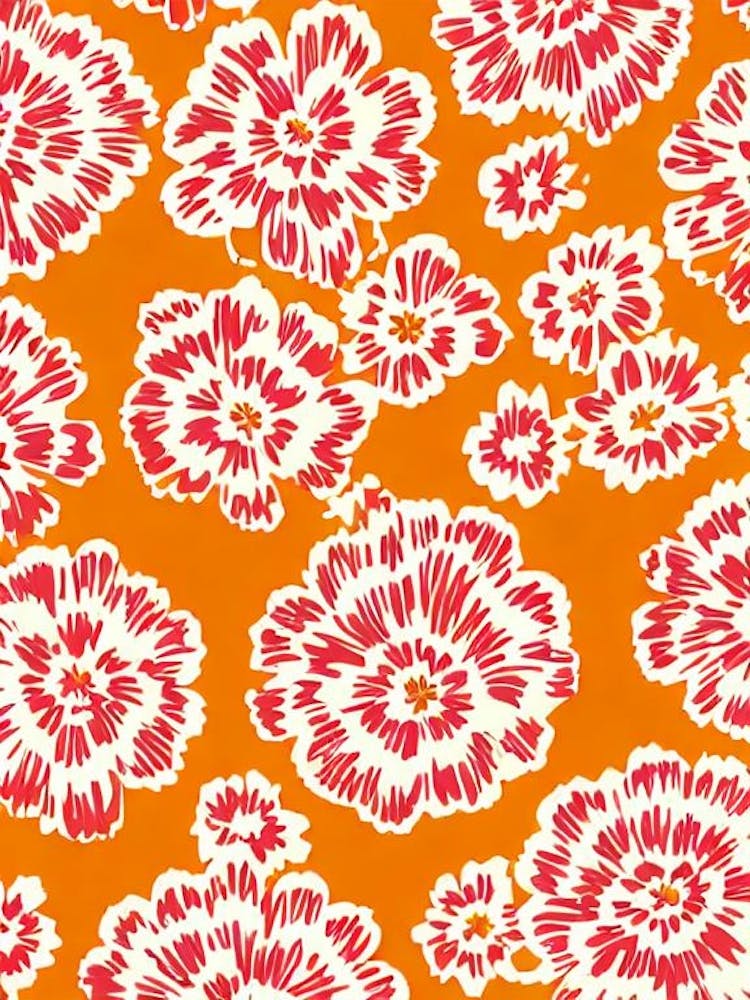 Sweet William Floral Print Warm Tones 1 Flower