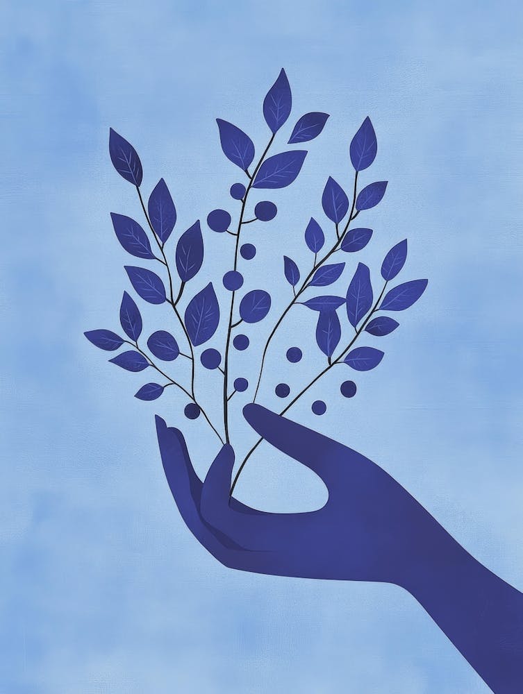 Hand Holding A Leaf