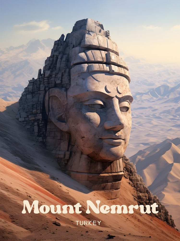 Mount Nemrut Türkei Historische Reiseillustration