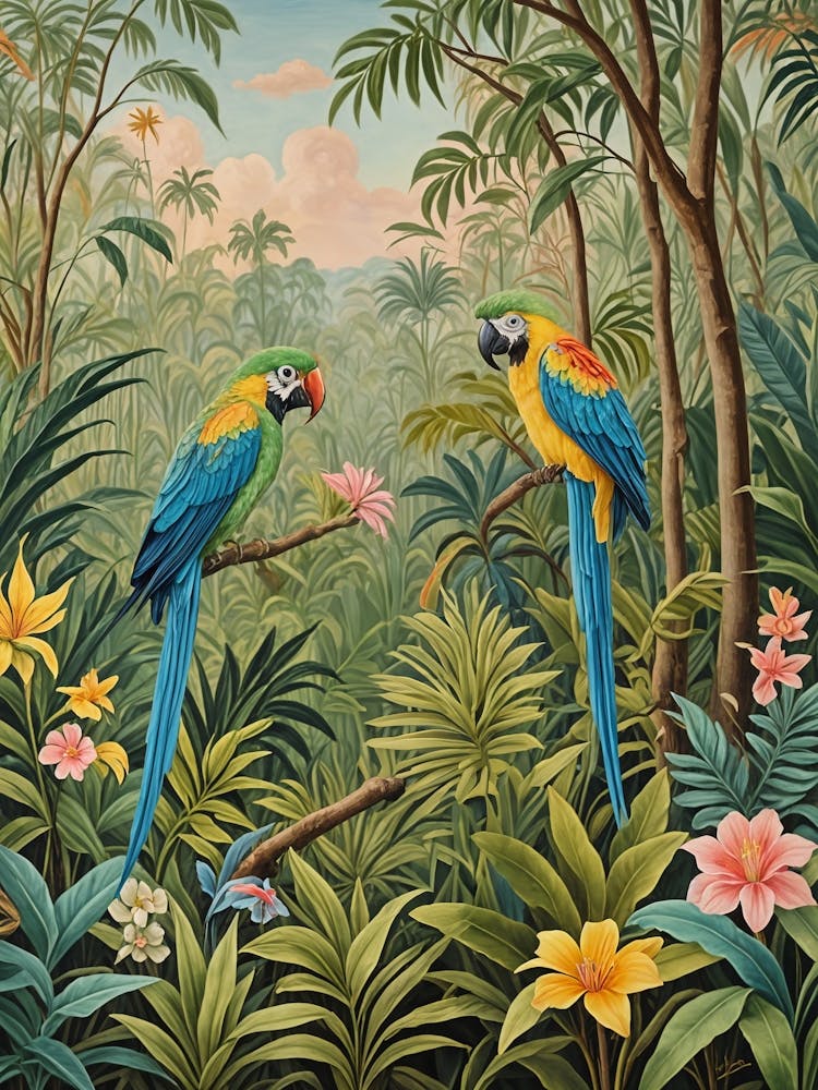 Two Parrots In The Jungle