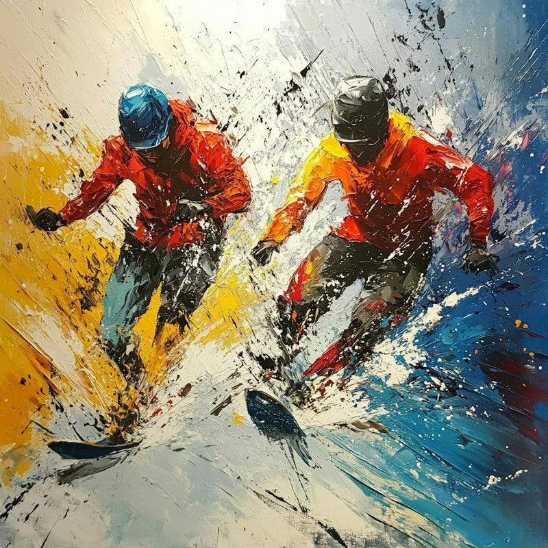 Two Skiers Art