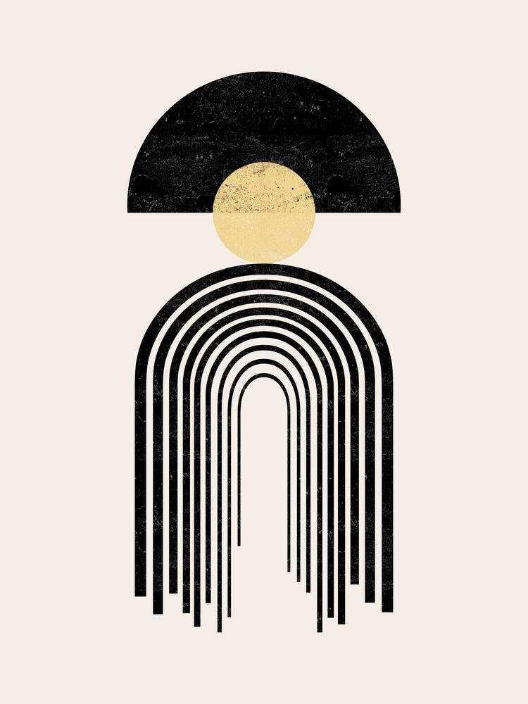 Mid-Century Modern - Sun, Rainbow, and Moon