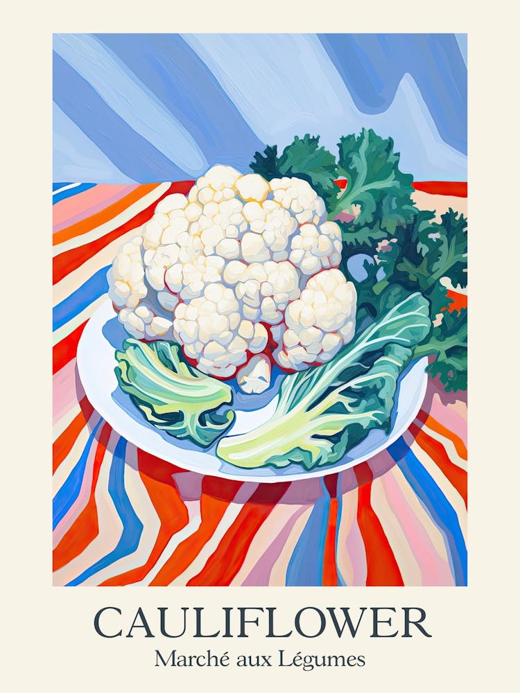 Marche Aux Legumes Cauliflower Summer Illustration 1