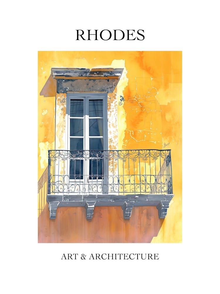 Rhodes Travel And Architecture Poster 2