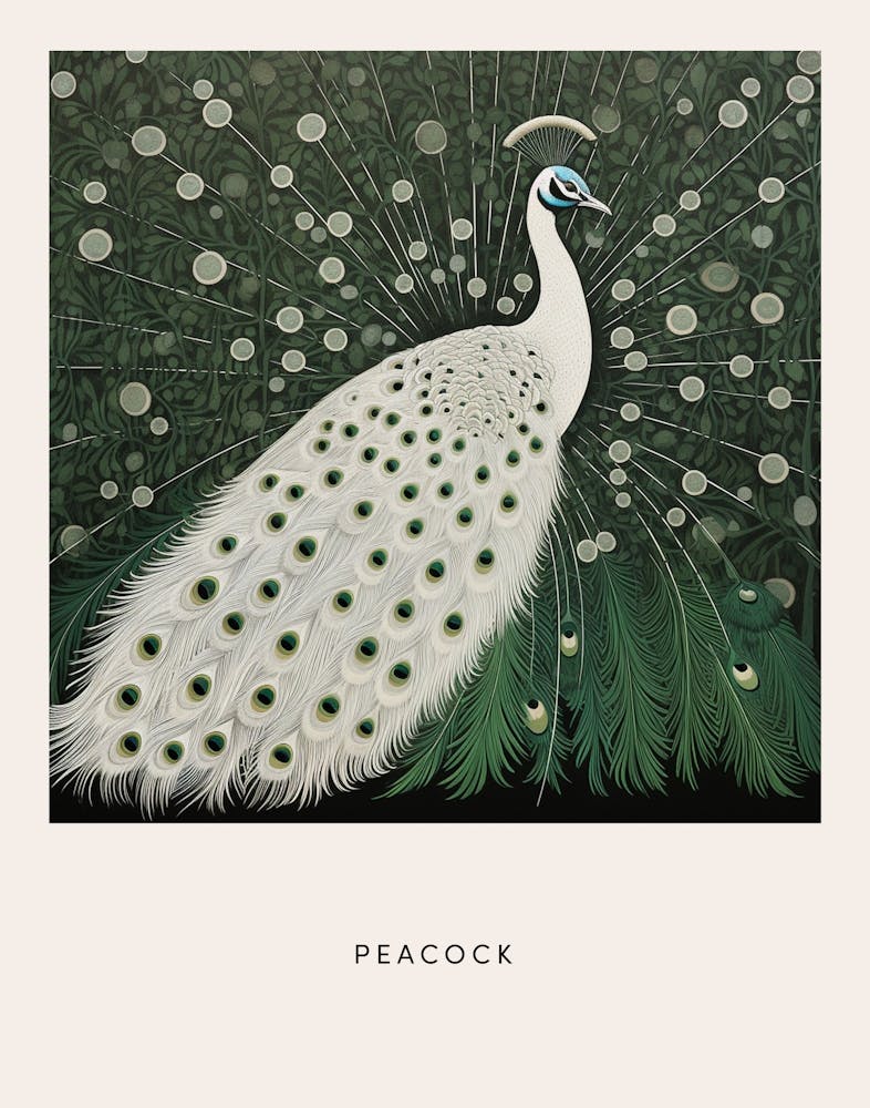 Ohara Koson Inspired Bird Painting Peacock 5 Poster