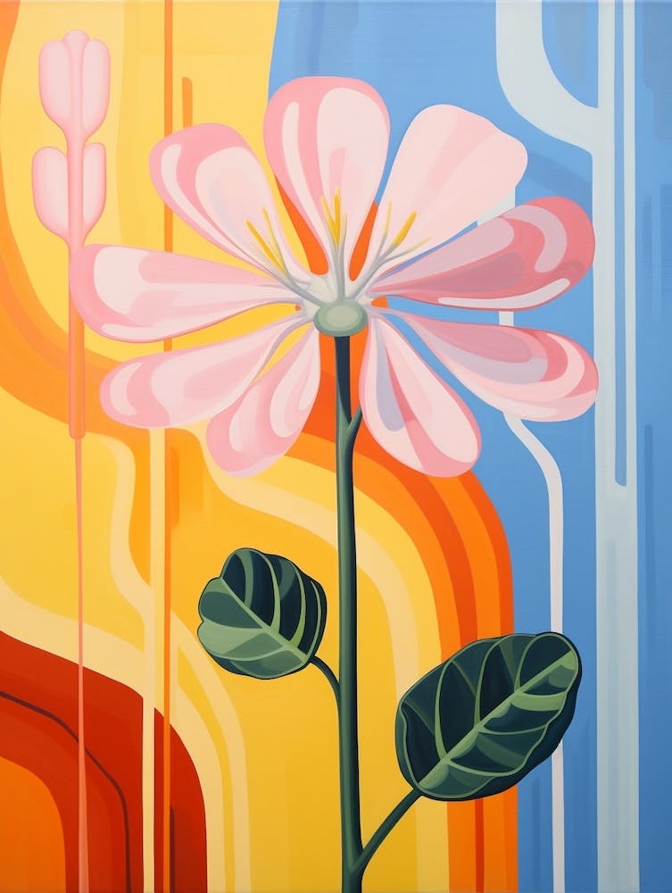 Freesia Flower 2 Hilma Af Klint Inspired Pastel Flower Painting