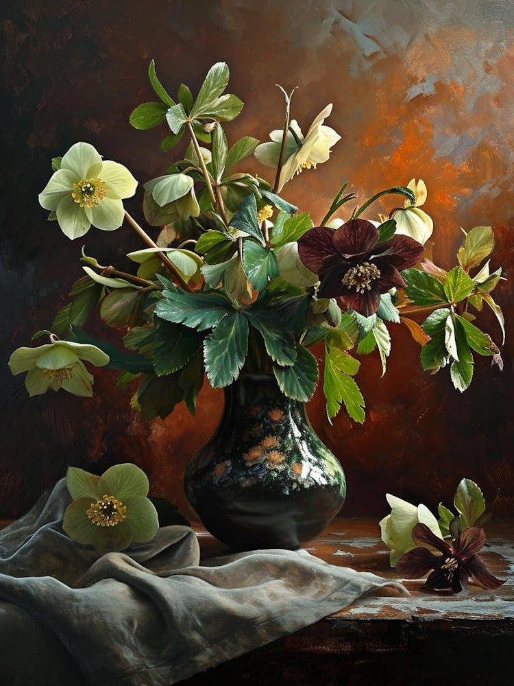 Baroque Floral Still Life Hellebore 4