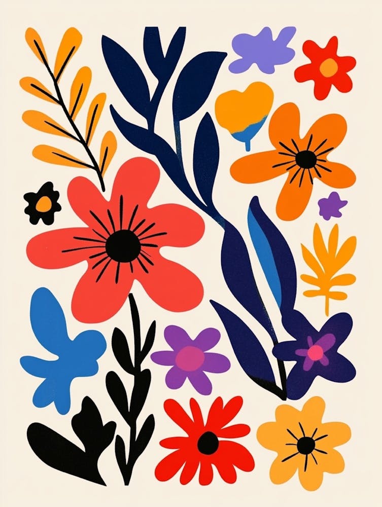 Abstract Flowers Canvas Print 4