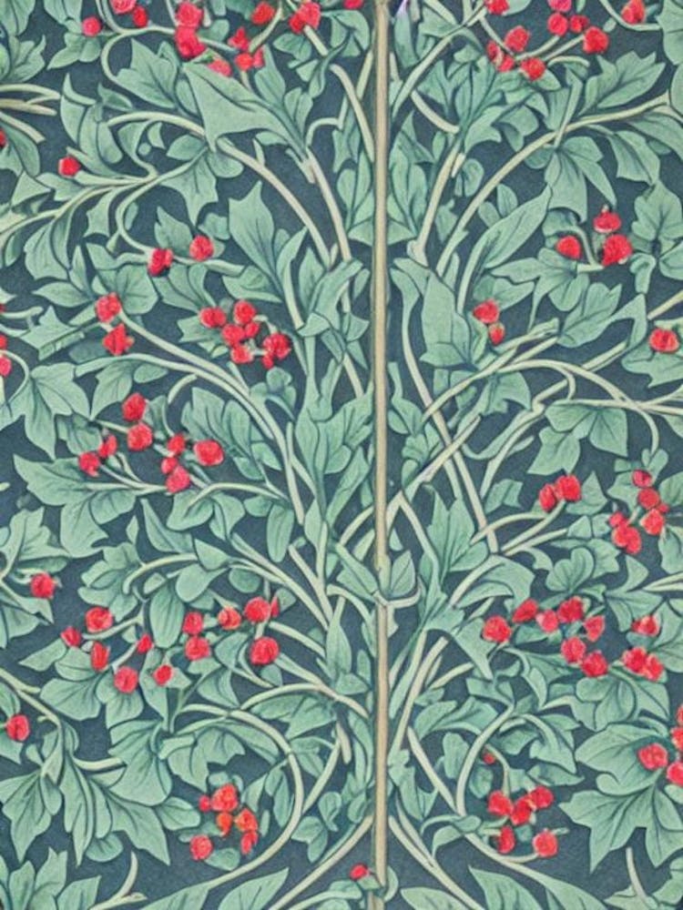 Crimson King Maple tree Vintage Botanical