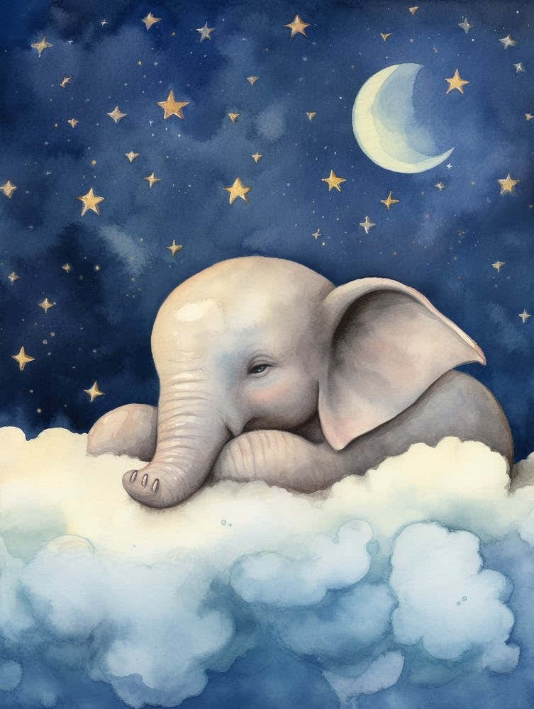 Baby Elephant 4 Sleeping In The Clouds