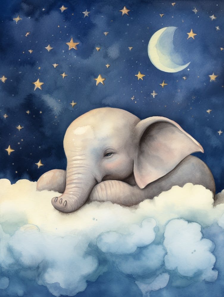 Baby Elephant 4 Sleeping In The Clouds