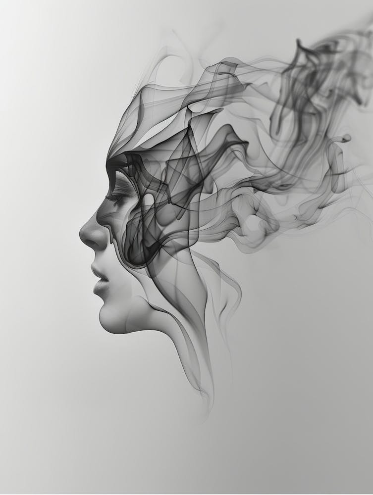 Smoke Abstract Woman'S Face