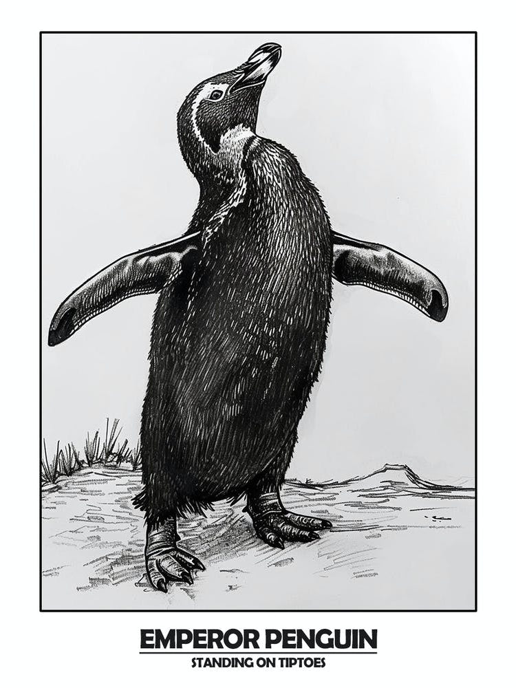 Penguin Standing On Tiptoes Poster 3