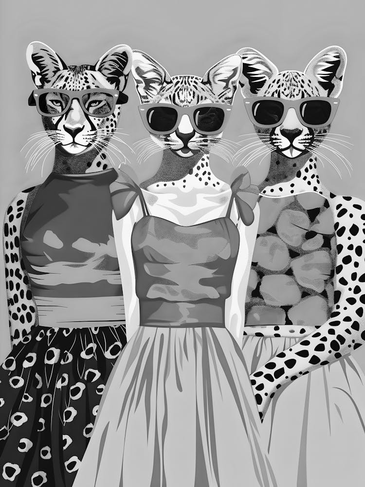 Three Leopards In Sunglasses