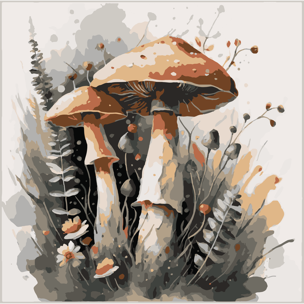 Mushrooms In The Meadow